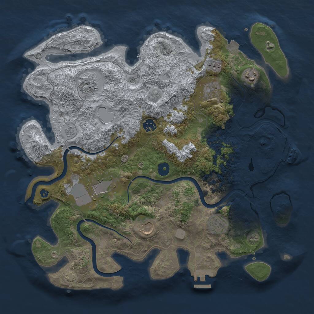 Rust Map: Procedural Map, Size: 3700, Seed: 1626287616, 14 Monuments