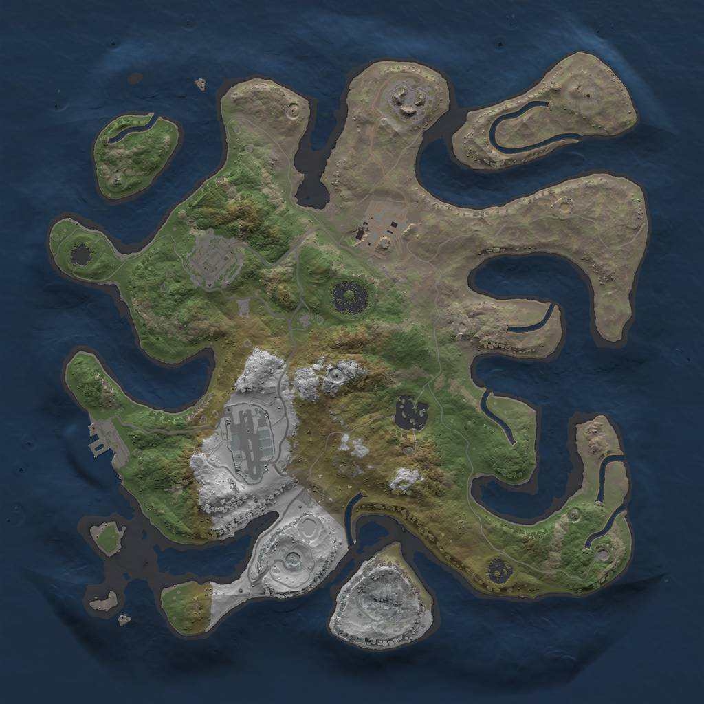 Rust Map: Procedural Map, Size: 3000, Seed: 645916, 15 Monuments