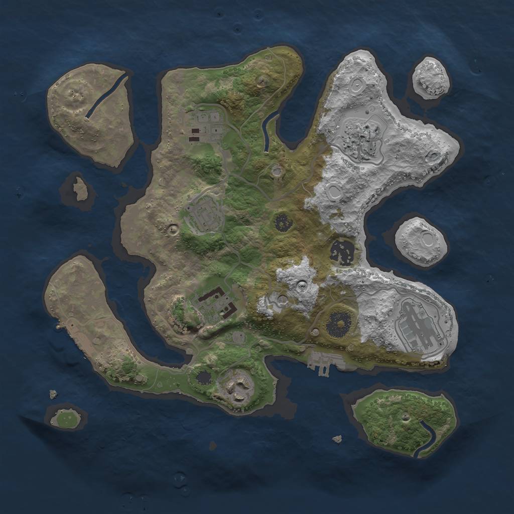 Rust Map: Procedural Map, Size: 3000, Seed: 182608, 18 Monuments