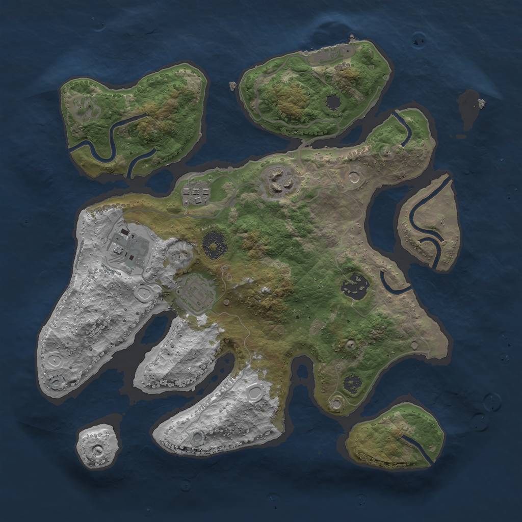 Rust Map: Procedural Map, Size: 3000, Seed: 478120340, 15 Monuments