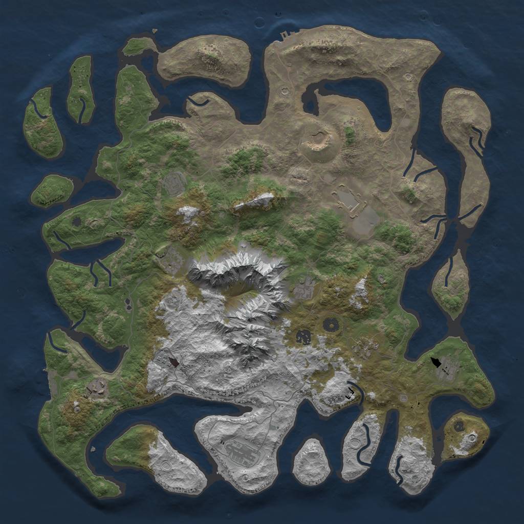 Rust Map: Procedural Map, Size: 5000, Seed: 666815, 22 Monuments