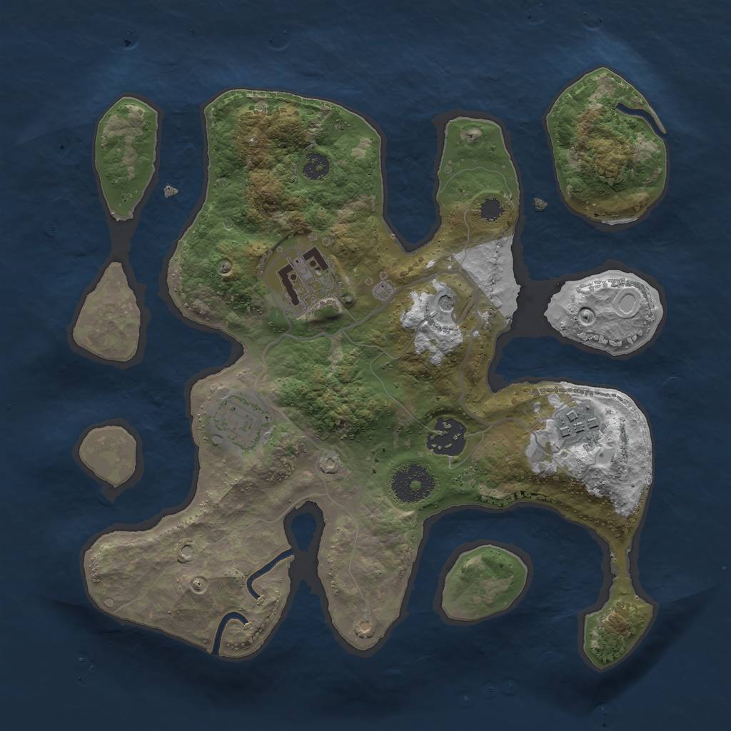 Rust Map: Procedural Map, Size: 2800, Seed: 1956468697, 13 Monuments