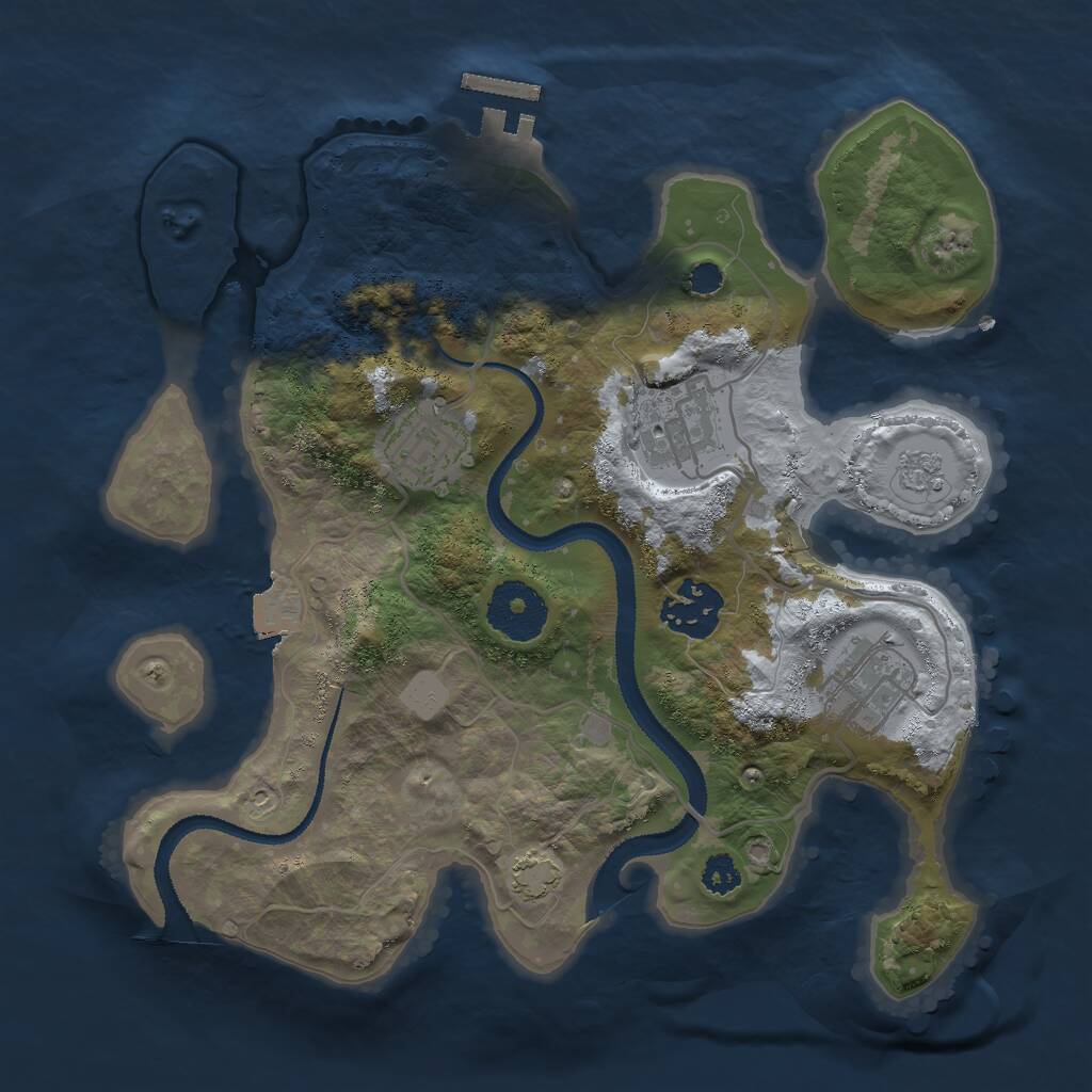 Rust Map: Procedural Map, Size: 2800, Seed: 1956468697, 8 Monuments