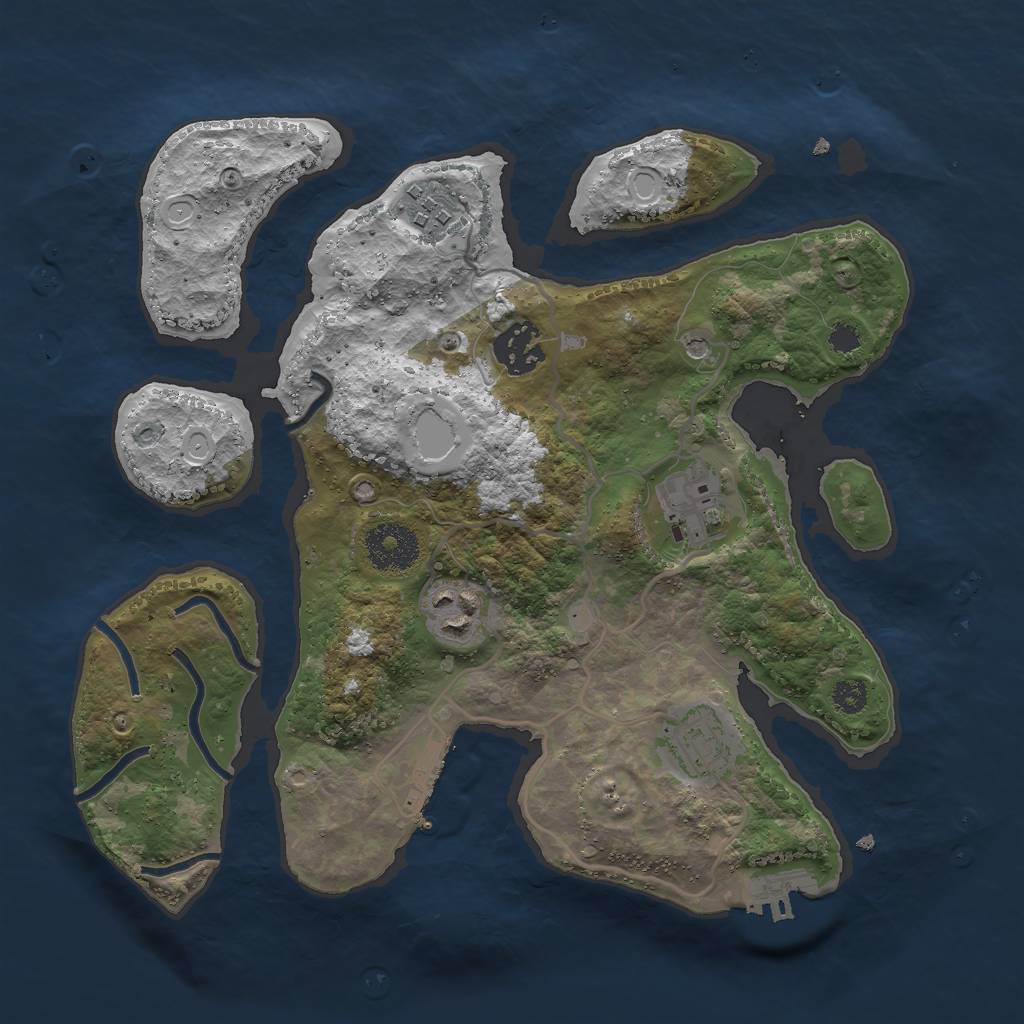 Rust Map: Procedural Map, Size: 3000, Seed: 513356, 16 Monuments