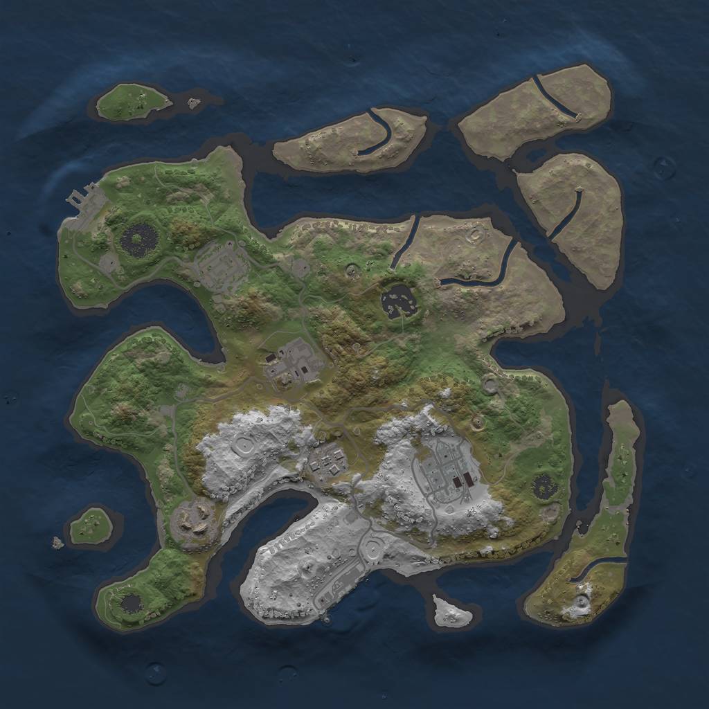 Rust Map: Procedural Map, Size: 3000, Seed: 139912, 16 Monuments