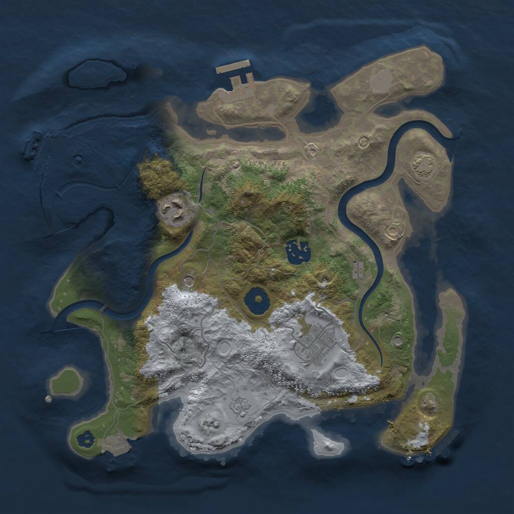 Rust Map: Procedural Map, Size: 3000, Seed: 139912, 9 Monuments