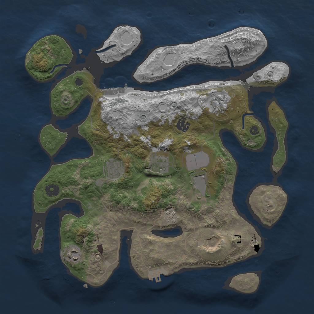 Rust Map: Procedural Map, Size: 3500, Seed: 962812505, 19 Monuments