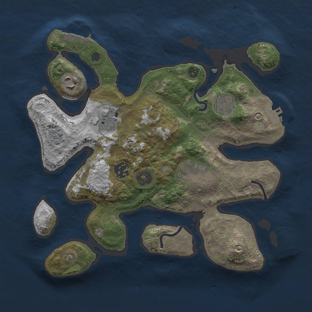 Rust Map: Procedural Map, Size: 3000, Seed: 656542, 16 Monuments