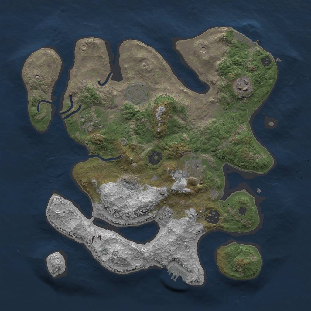 Rust Map: Procedural Map, Size: 3300, Seed: 6738, 17 Monuments