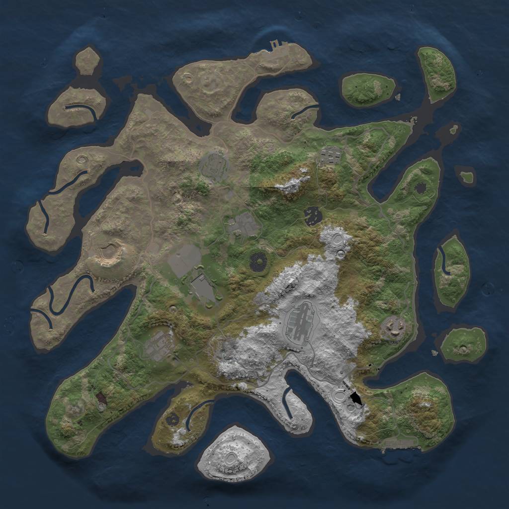 Rust Map: Procedural Map, Size: 4000, Seed: 18030026, 20 Monuments