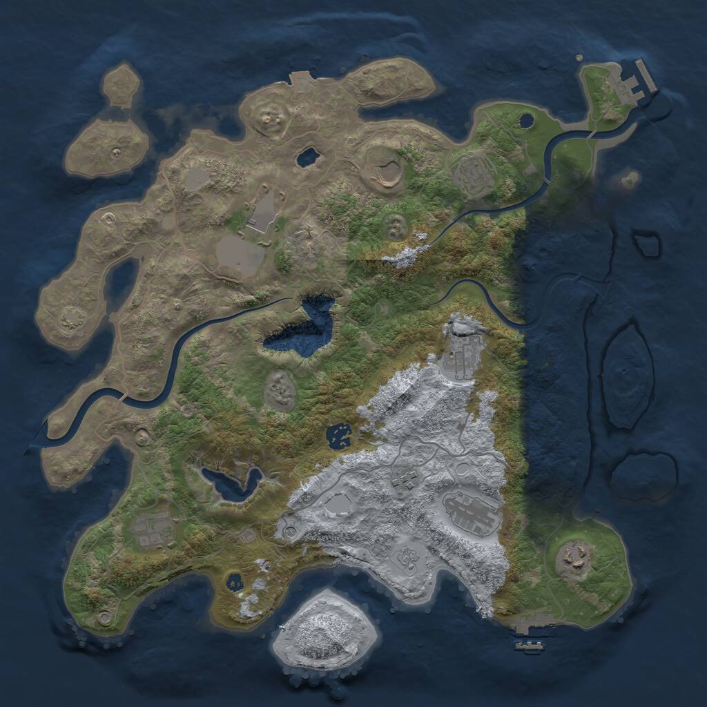 Rust Map: Procedural Map, Size: 4000, Seed: 18030026, 15 Monuments