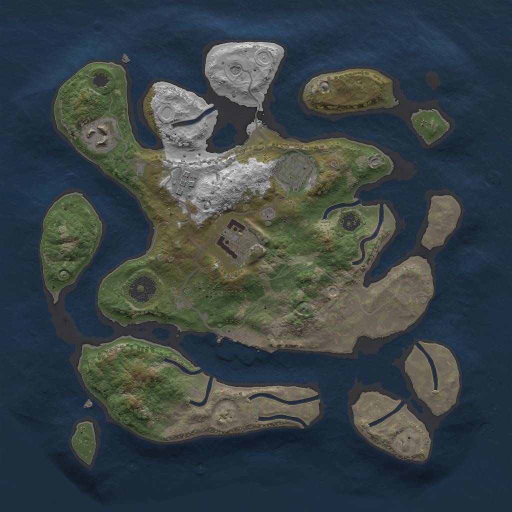 Rust Map: Procedural Map, Size: 3000, Seed: 334746, 14 Monuments