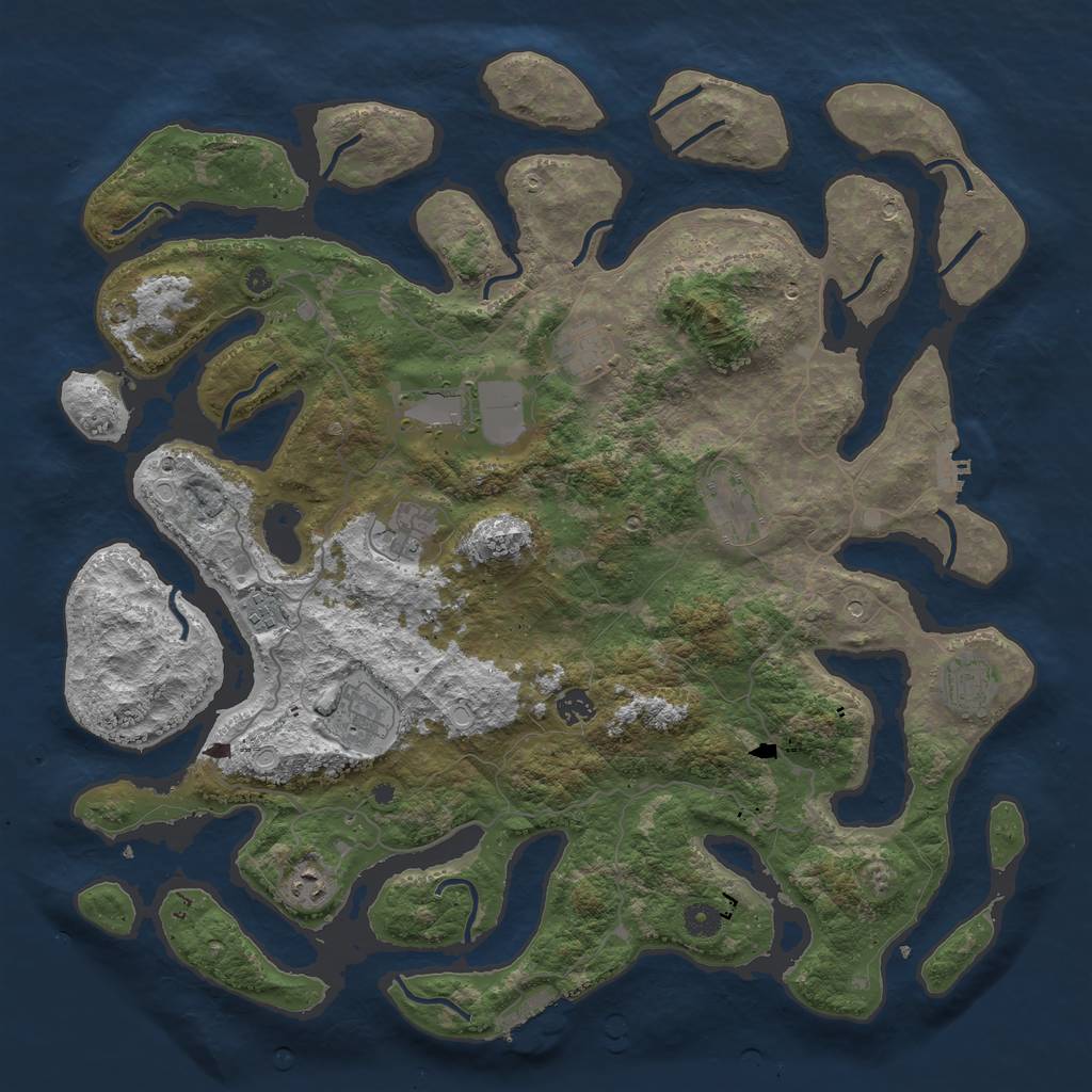 Rust Map: Procedural Map, Size: 4500, Seed: 6738435, 20 Monuments