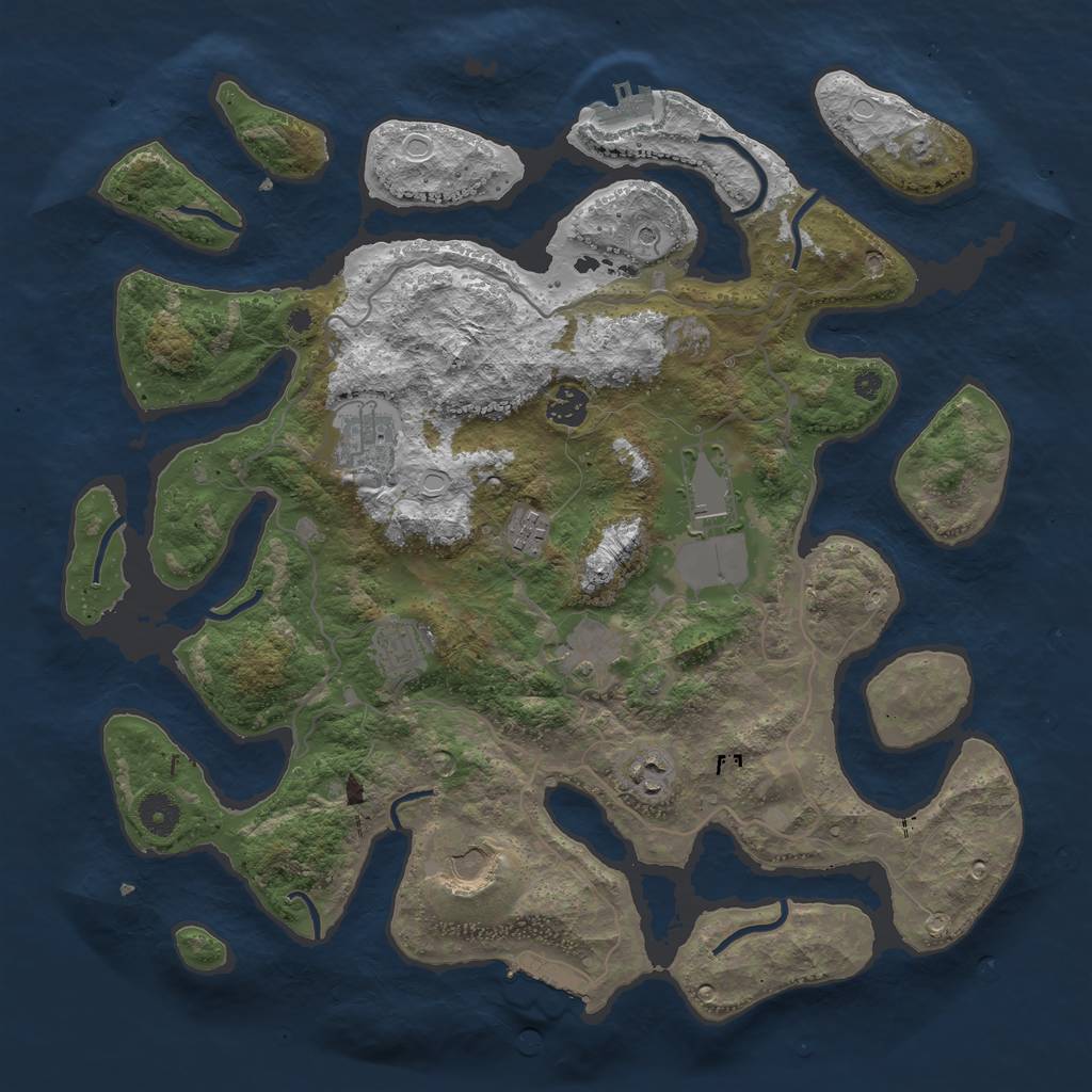 Rust Map: Procedural Map, Size: 4000, Seed: 7512, 19 Monuments