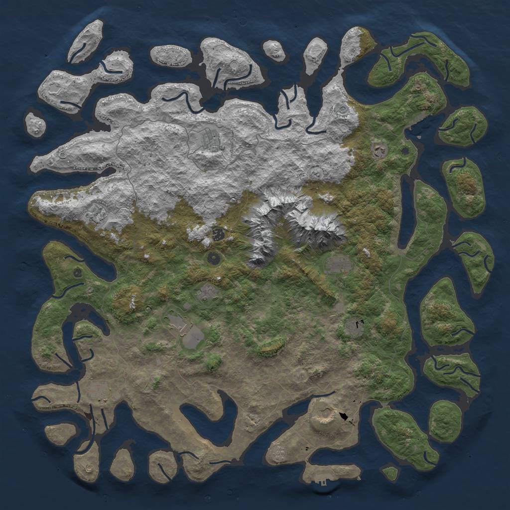 Rust Map: Procedural Map, Size: 6000, Seed: 34096, 22 Monuments