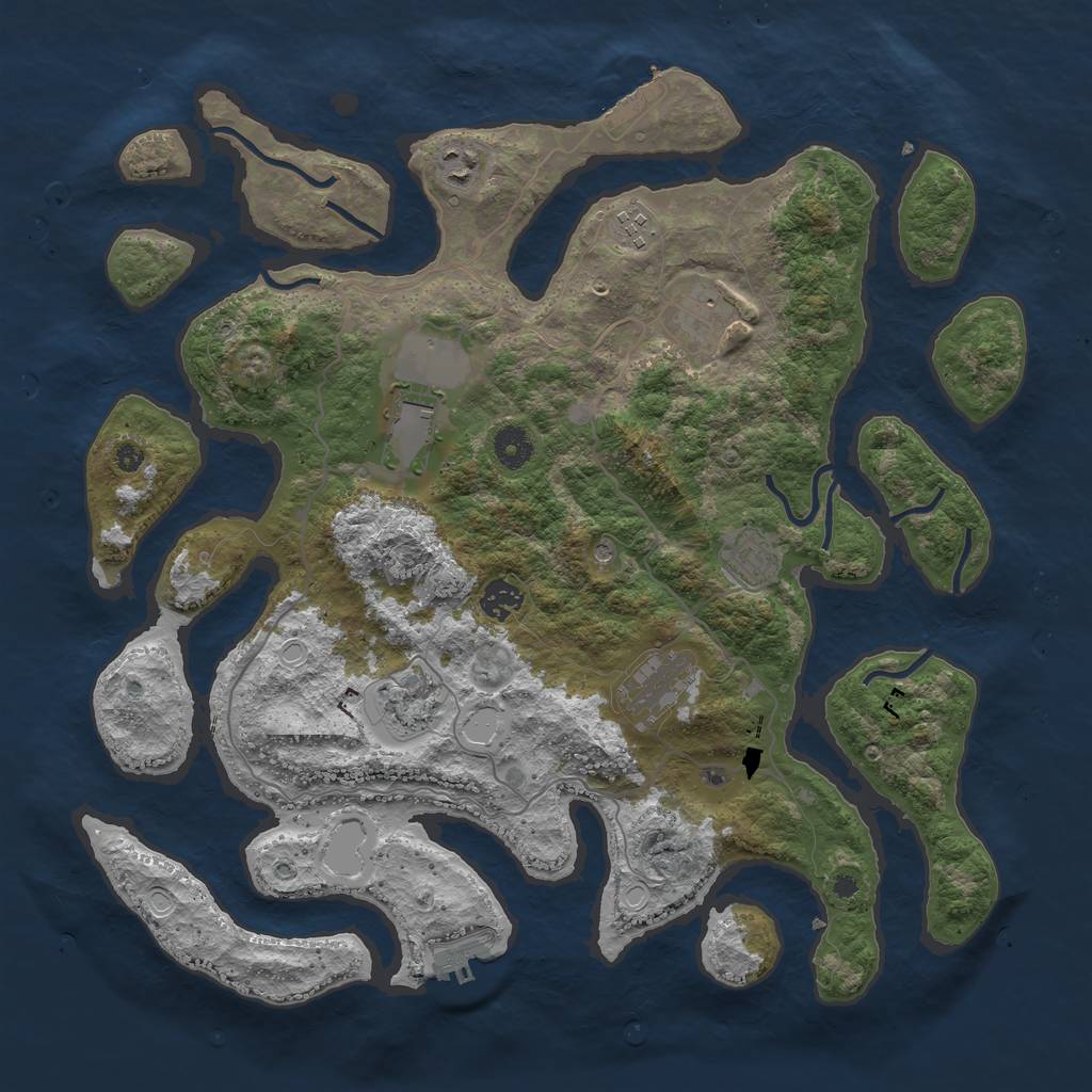 Rust Map: Procedural Map, Size: 4051, Seed: 13831, 19 Monuments