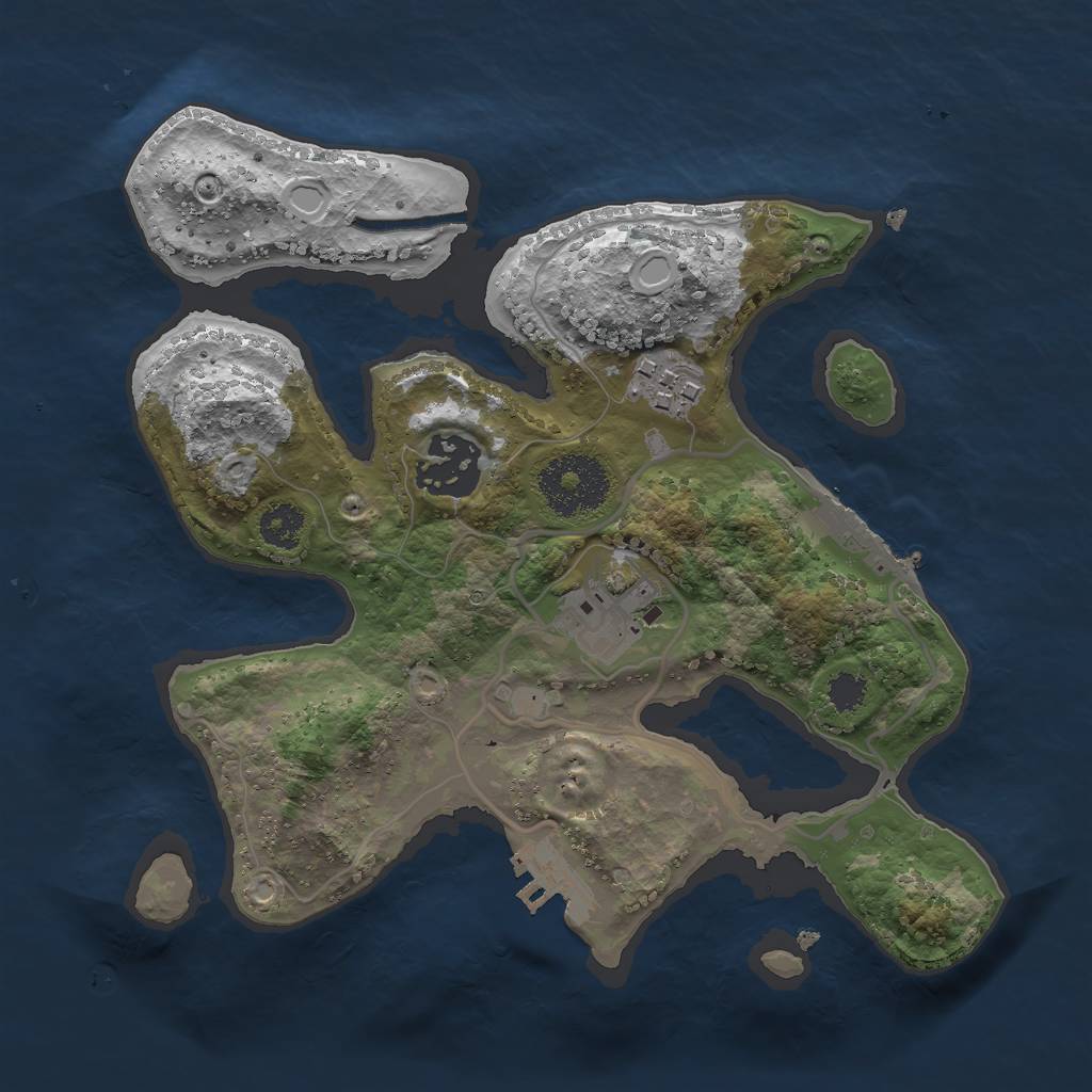 Rust Map: Procedural Map, Size: 2500, Seed: 5165, 13 Monuments