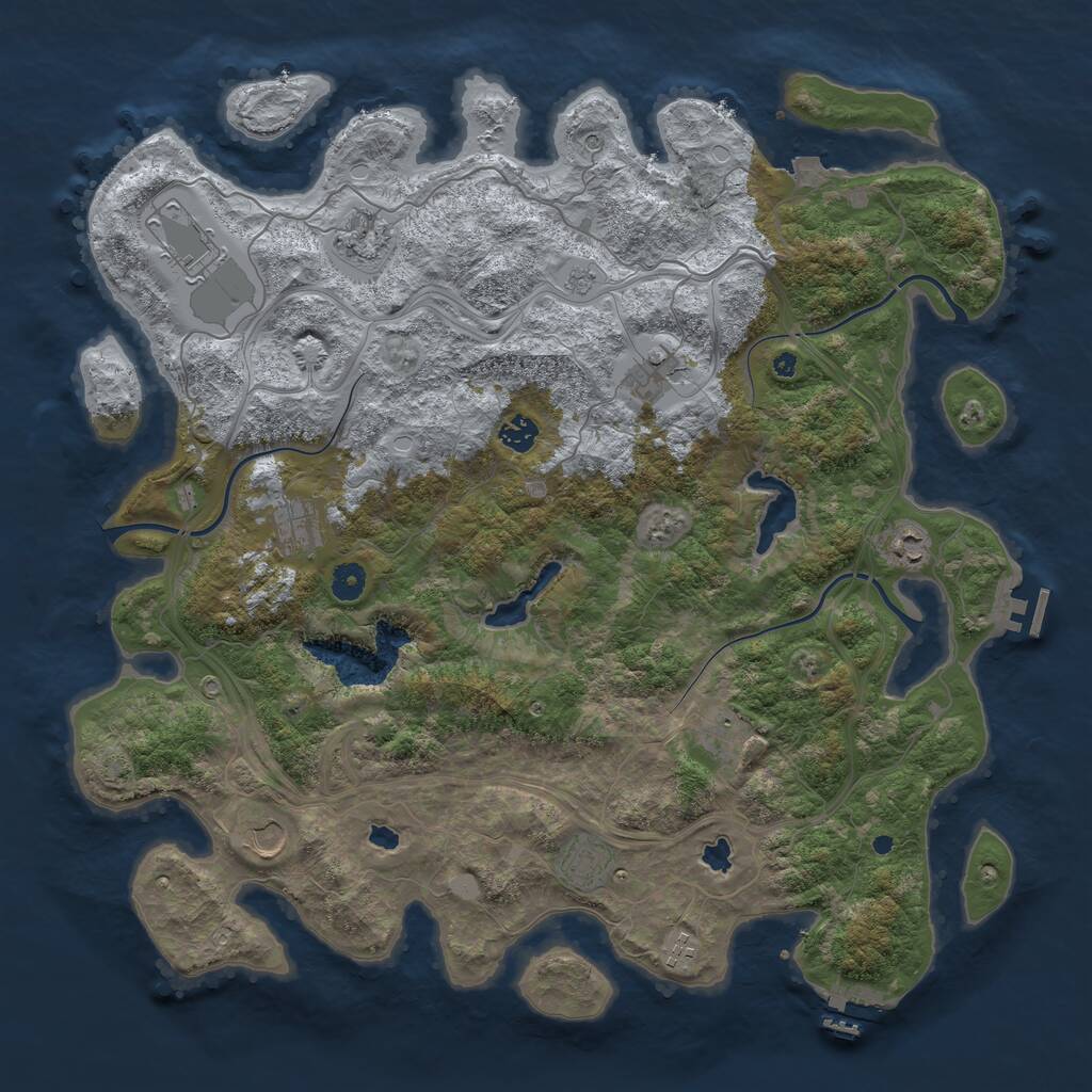 Rust Map: Procedural Map, Size: 4500, Seed: 966722338, 16 Monuments