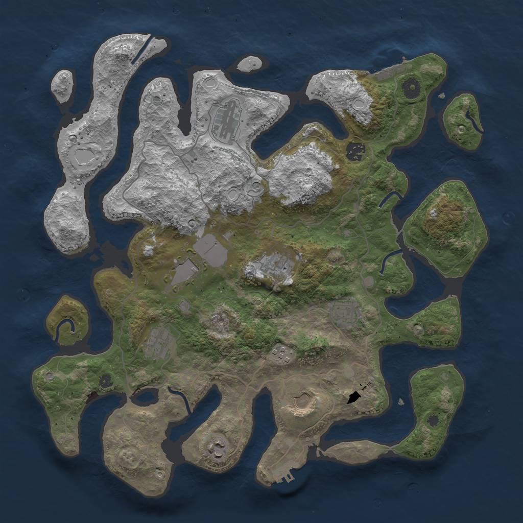 Rust Map: Procedural Map, Size: 4000, Seed: 7783505, 20 Monuments