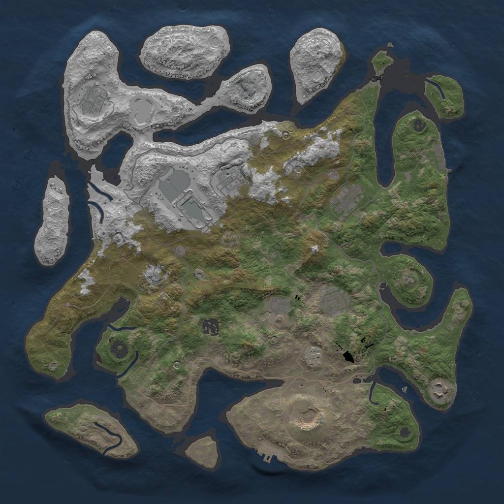 Rust Map: Procedural Map, Size: 4250, Seed: 10401, 22 Monuments