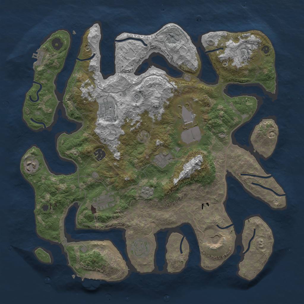 Rust Map: Procedural Map, Size: 4000, Seed: 172610836, 21 Monuments