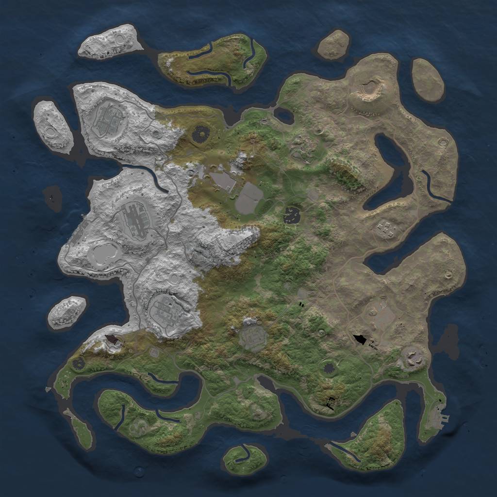 Rust Map: Procedural Map, Size: 4250, Seed: 1900161918, 22 Monuments