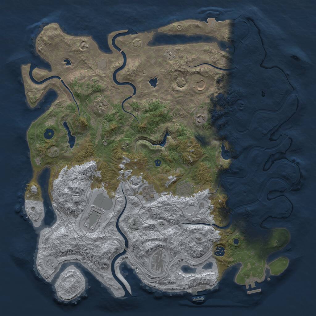 Rust Map: Procedural Map, Size: 4532, Seed: 77955, 15 Monuments
