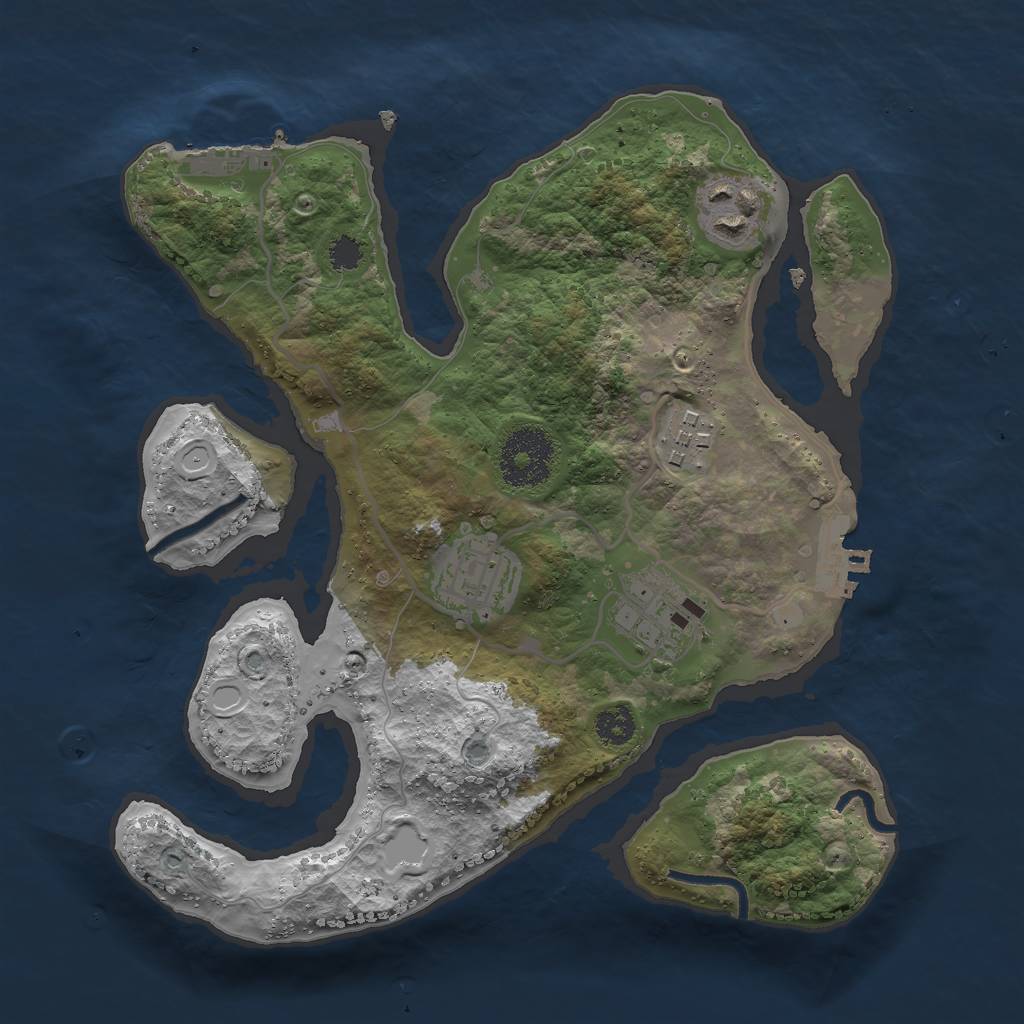 Rust Map: Procedural Map, Size: 2700, Seed: 1243634067, 14 Monuments