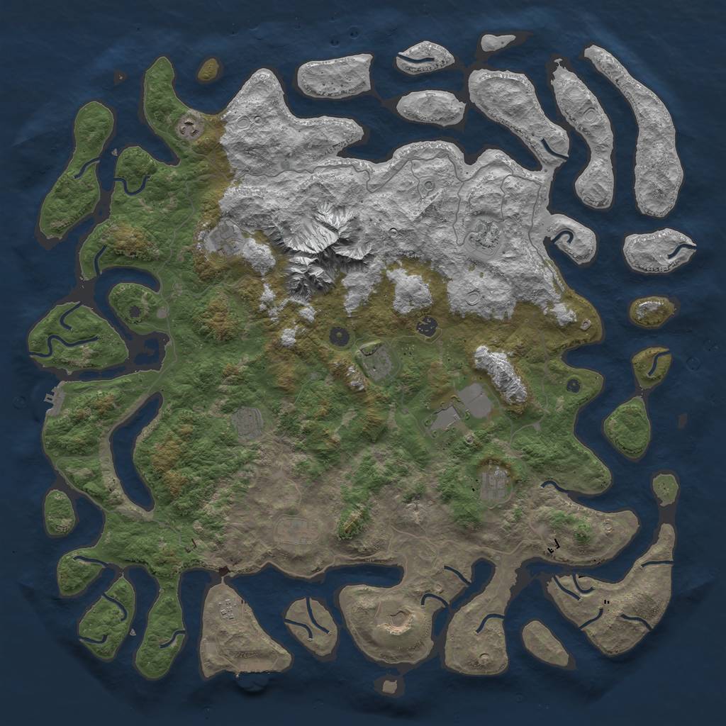 Rust Map: Procedural Map, Size: 5500, Seed: 53532, 22 Monuments