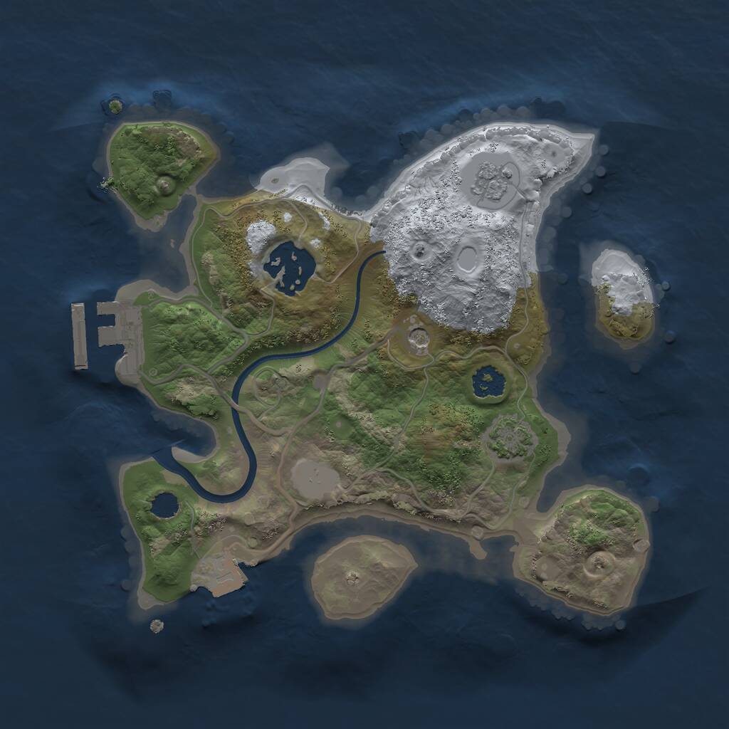 Rust Map: Procedural Map, Size: 2231, Seed: 13825, 6 Monuments