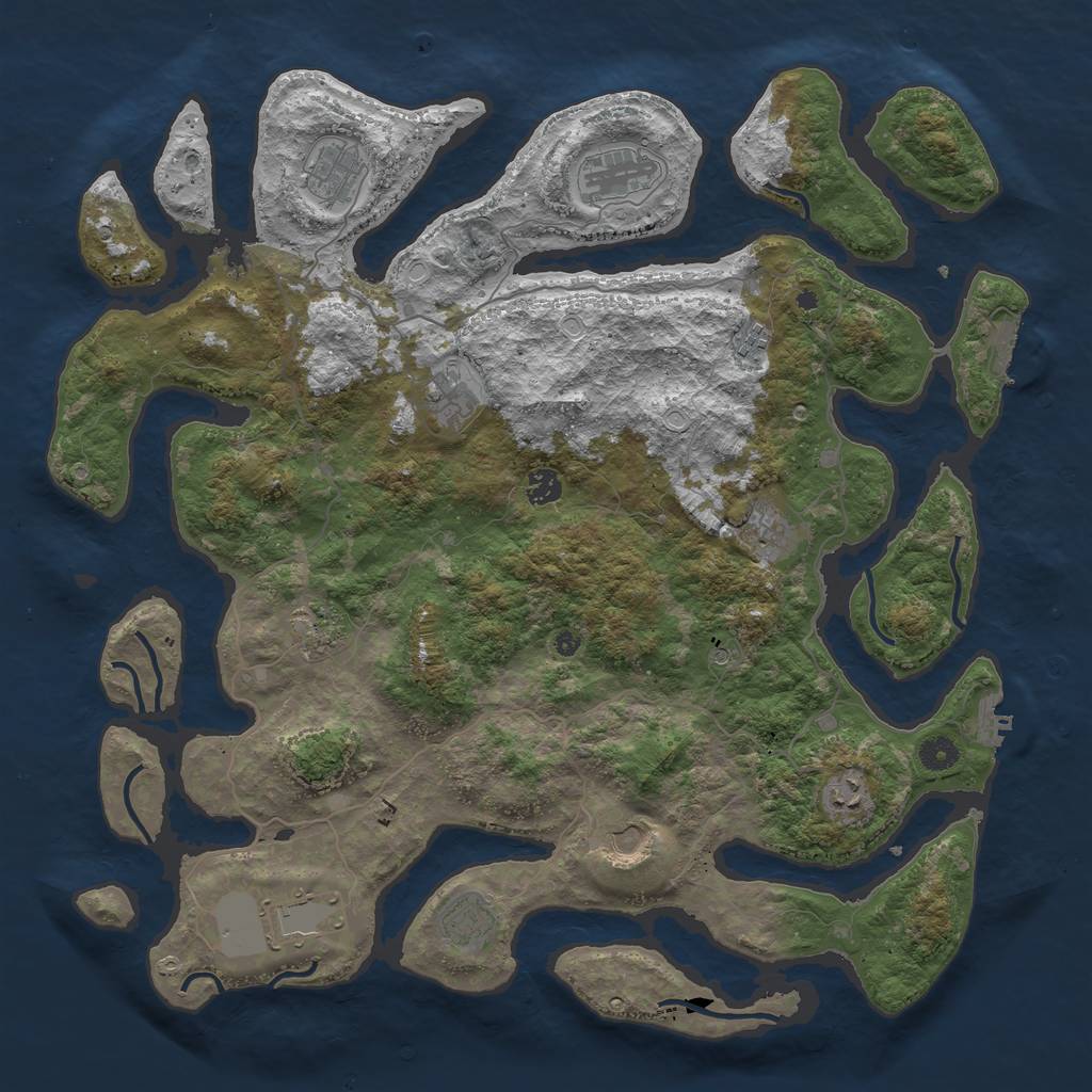 Rust Map: Procedural Map, Size: 4500, Seed: 1129263714, 22 Monuments