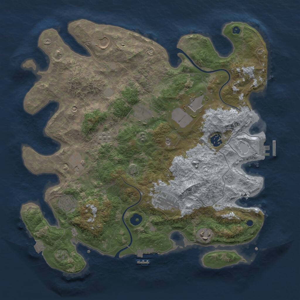 Rust Map: Procedural Map, Size: 3850, Seed: 139191143, 15 Monuments