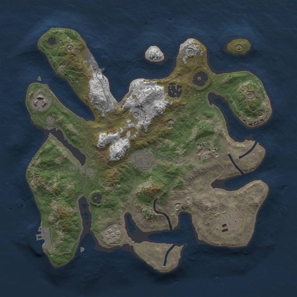 Rust Map: Procedural Map, Size: 3000, Seed: 4643, 17 Monuments