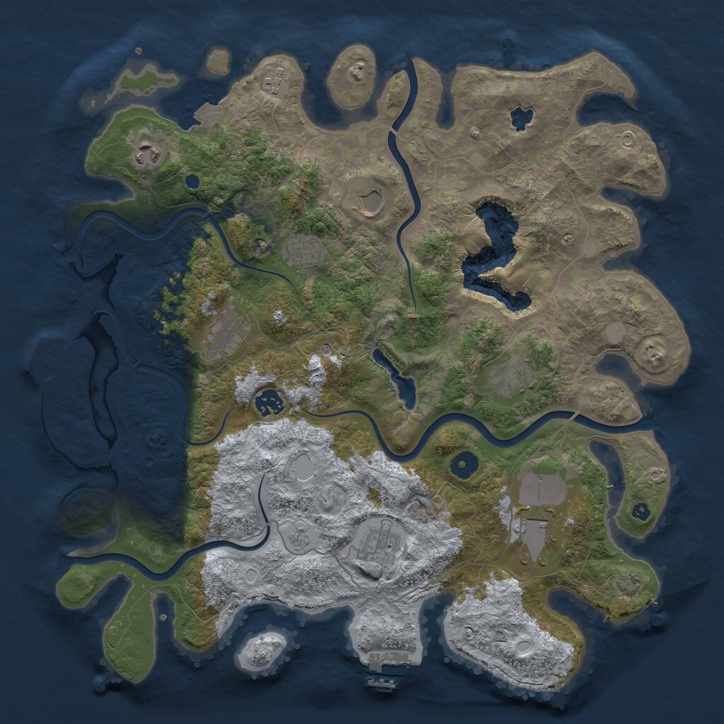 Rust Map: Procedural Map, Size: 4050, Seed: 8675309, 15 Monuments