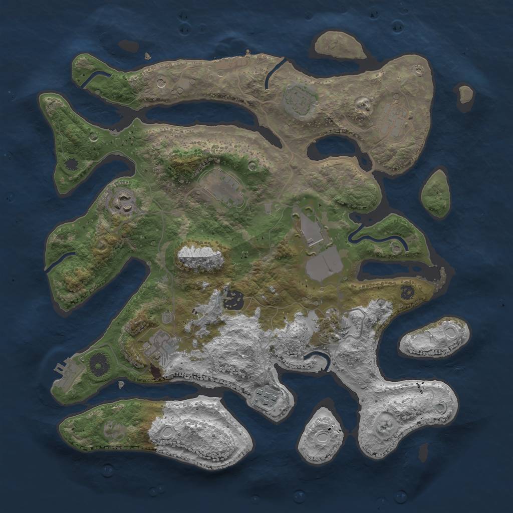 Rust Map: Procedural Map, Size: 3650, Seed: 6524288, 20 Monuments