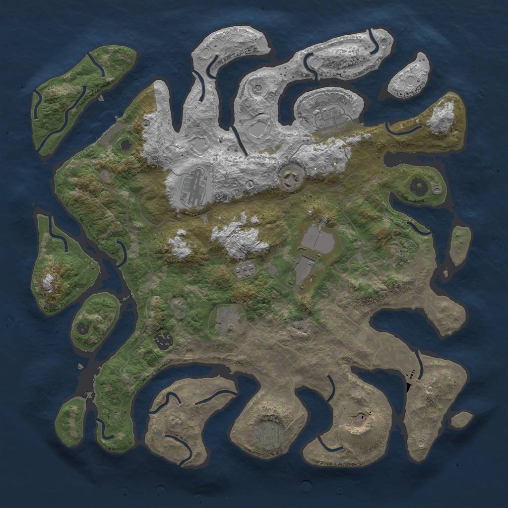 Rust Map: Procedural Map, Size: 4200, Seed: 652187394, 20 Monuments