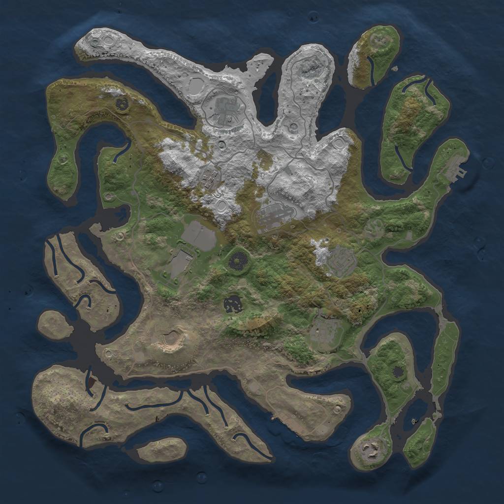 Rust Map: Procedural Map, Size: 4000, Seed: 256714, 20 Monuments