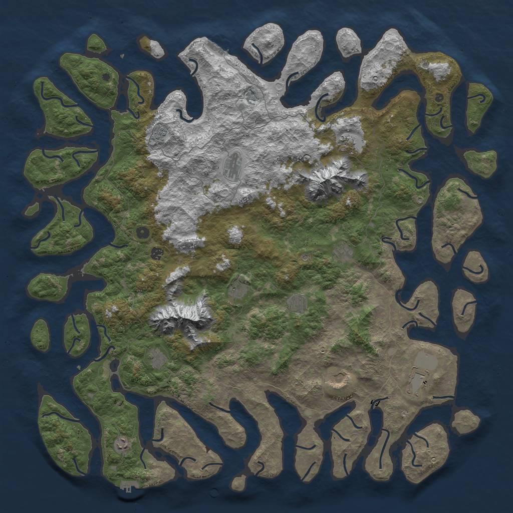 Rust Map: Procedural Map, Size: 6000, Seed: 4862, 22 Monuments