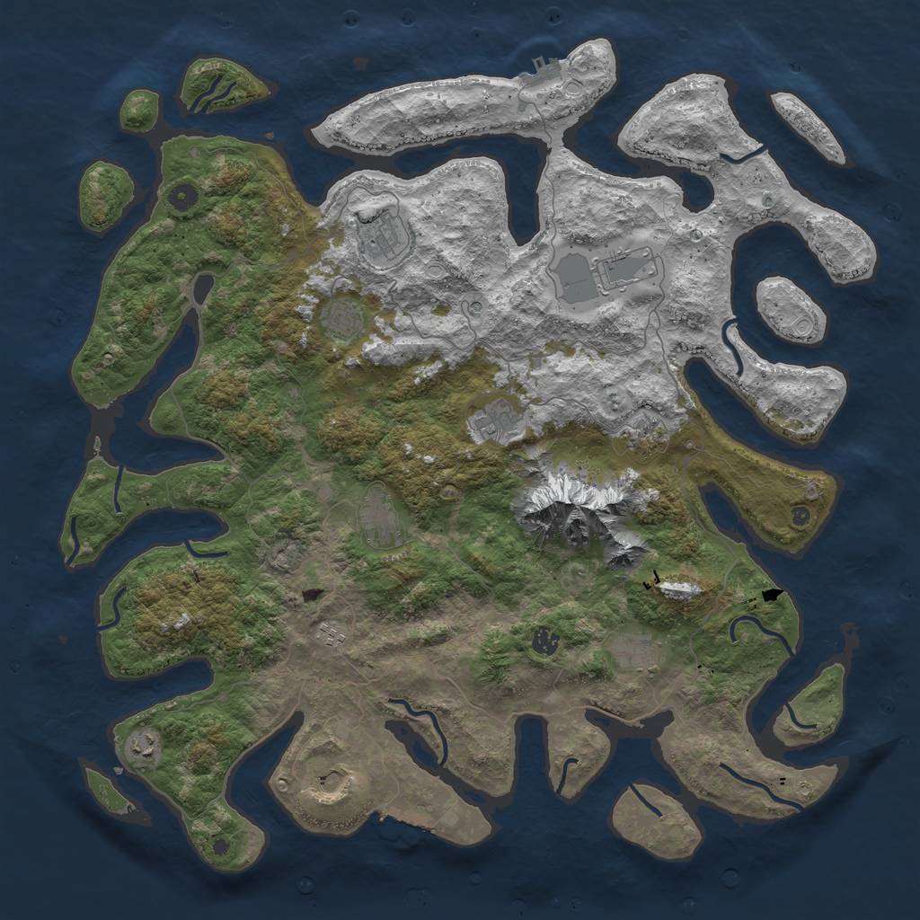 Rust Map: Procedural Map, Size: 5000, Seed: 110507, 22 Monuments