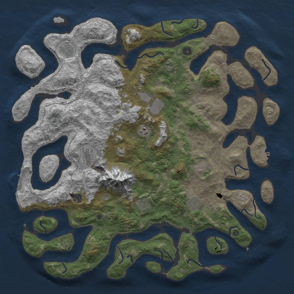 Rust Map: Procedural Map, Size: 5000, Seed: 856744972, 21 Monuments