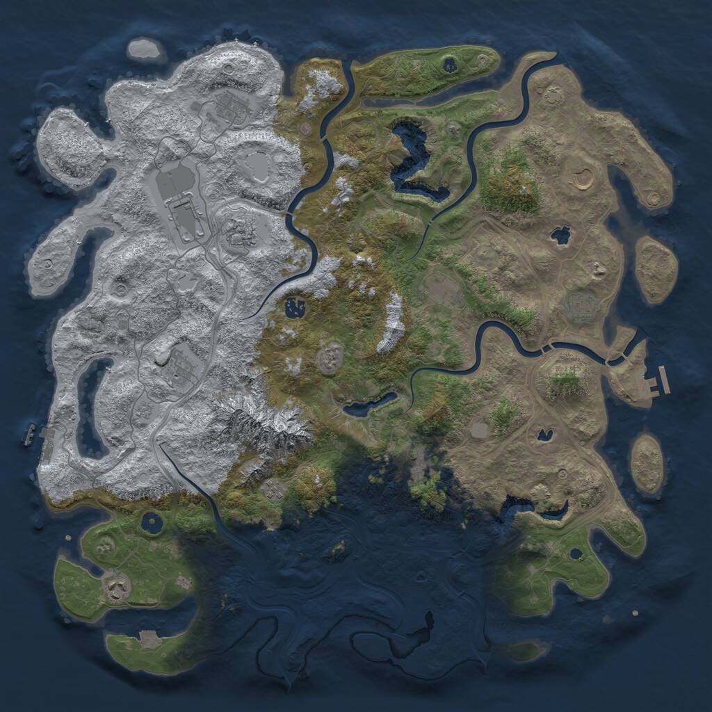 Rust Map: Procedural Map, Size: 5000, Seed: 856744972, 17 Monuments