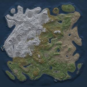 Thumbnail Rust Map: Procedural Map, Size: 4500, Seed: 454892447, 16 Monuments