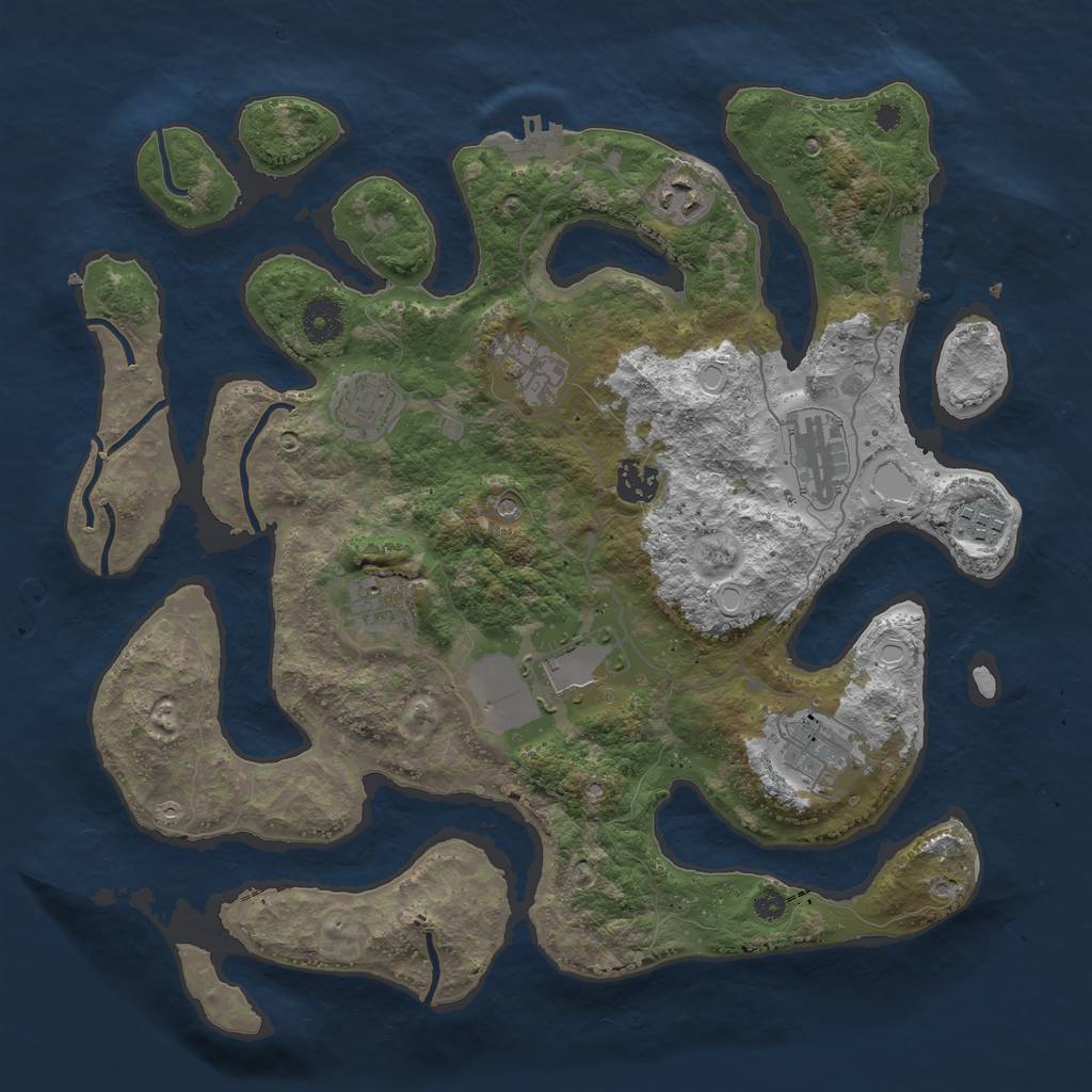 Rust Map: Procedural Map, Size: 3700, Seed: 202, 20 Monuments