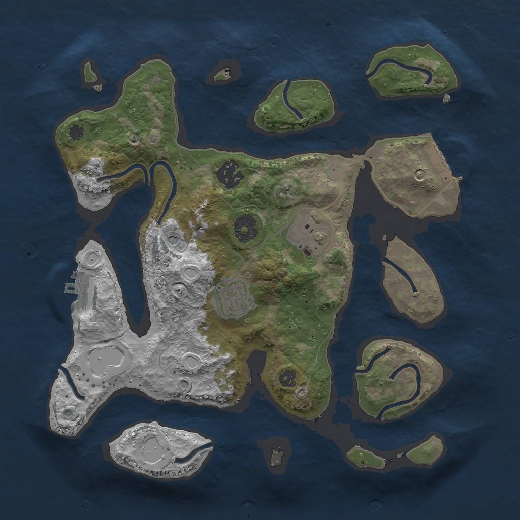 Rust Map: Procedural Map, Size: 3000, Seed: 69467, 14 Monuments