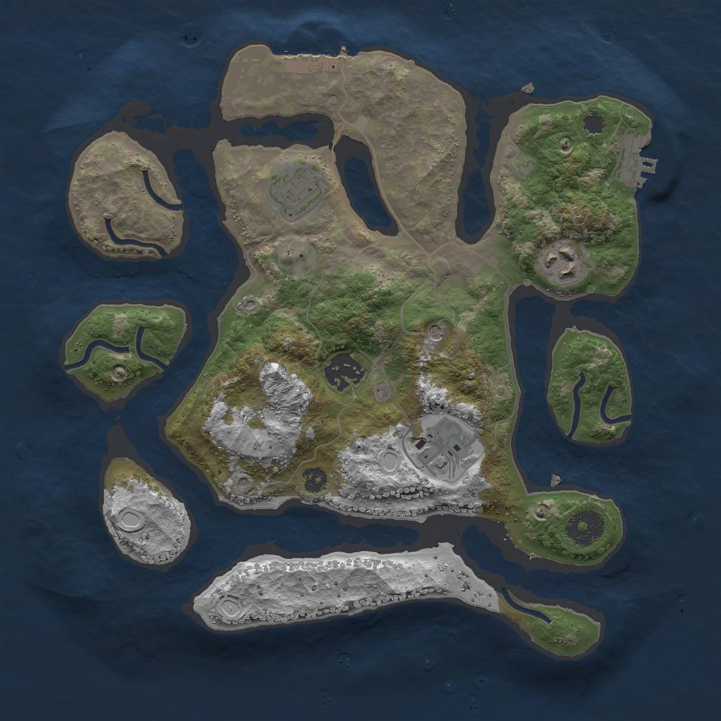 Rust Map: Procedural Map, Size: 3000, Seed: 19239023, 15 Monuments