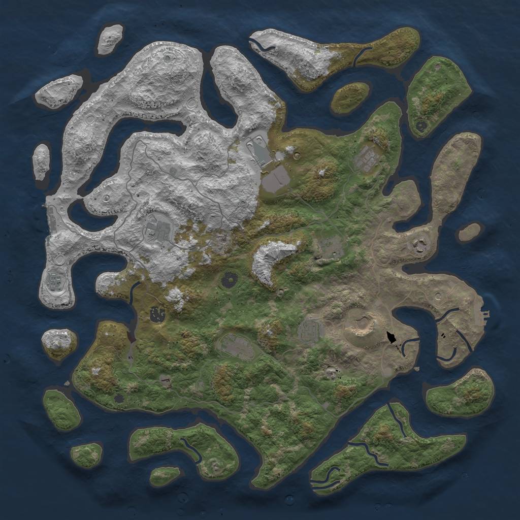 Rust Map: Procedural Map, Size: 4800, Seed: 5678, 21 Monuments