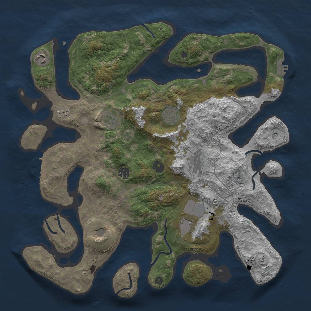 Rust Map: Procedural Map, Size: 4000, Seed: 236965, 19 Monuments