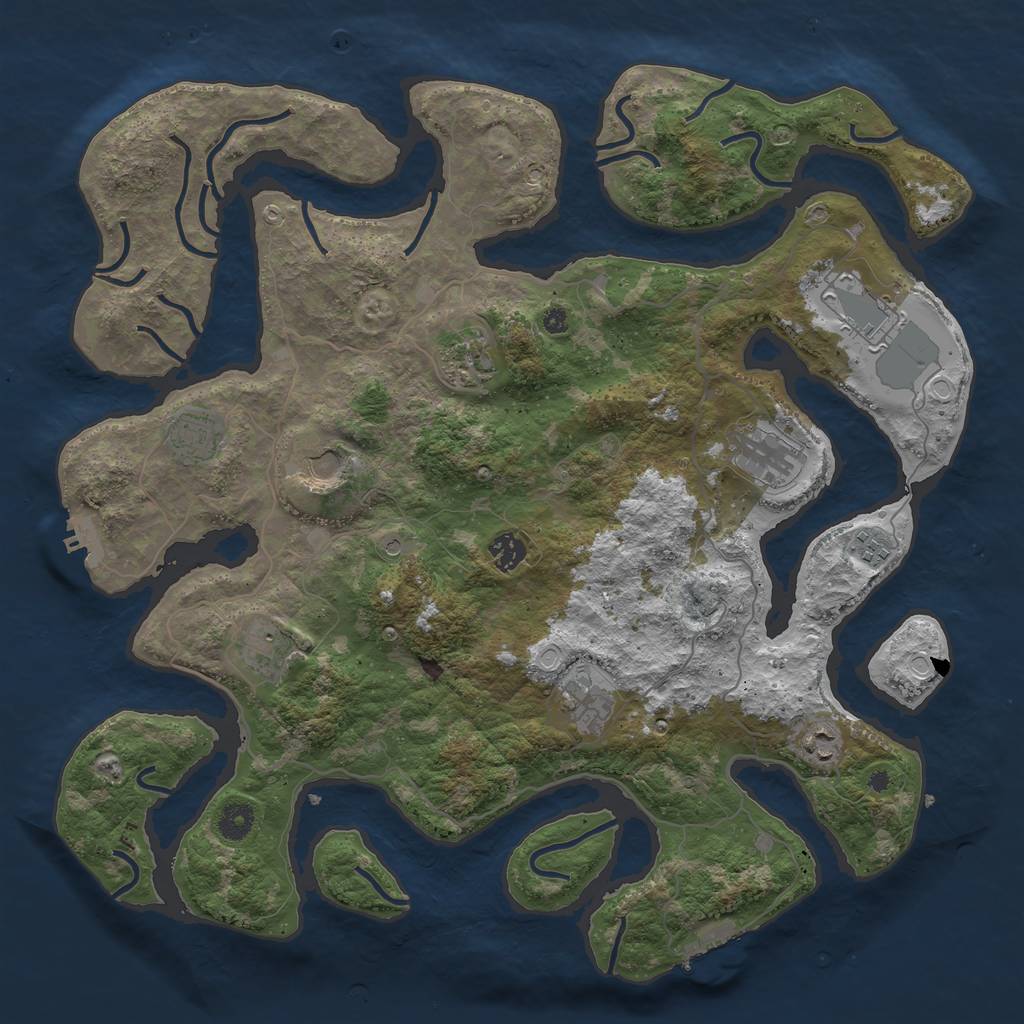 Rust Map: Procedural Map, Size: 4200, Seed: 725221927, 21 Monuments