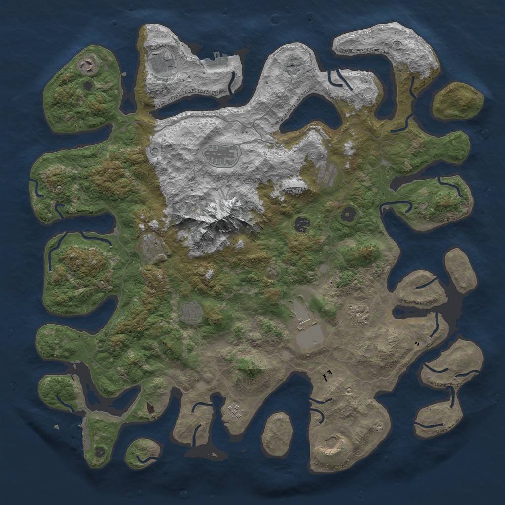 Rust Map: Procedural Map, Size: 5000, Seed: 9946549, 22 Monuments