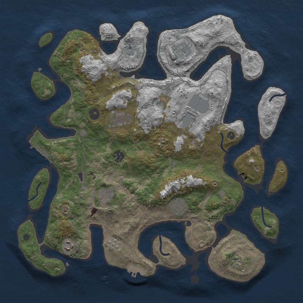 Rust Map: Procedural Map, Size: 4000, Seed: 28794, 20 Monuments